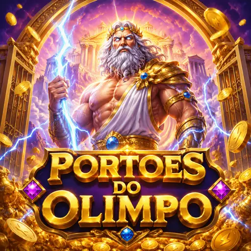 Card do jogo Gates of Olympus com Zeus e multiplicadores de até 500×